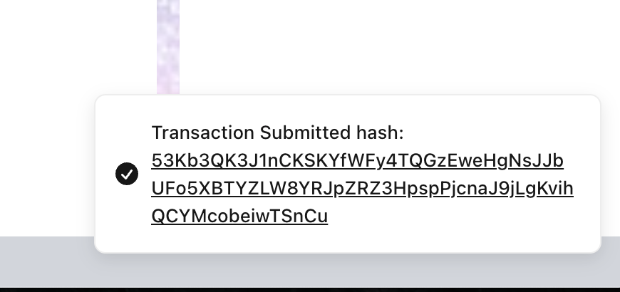 Transaction Popup